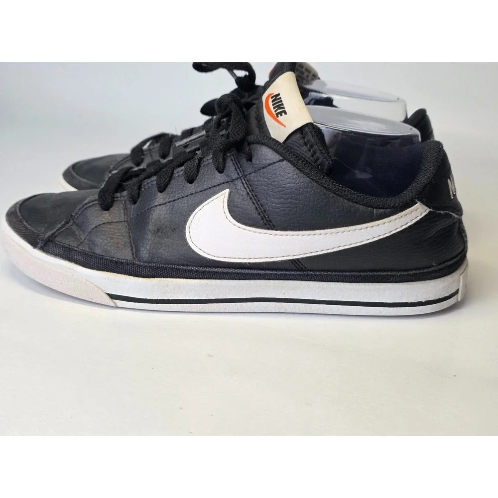 Nike Court Legacy Men's Sneakers‎ Size 9 Black White Faux Leather Athletic Shoes